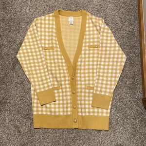 Yellow Gingham Sweater